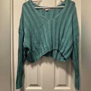 American Eagle Outfitters Turquoise Knit Top